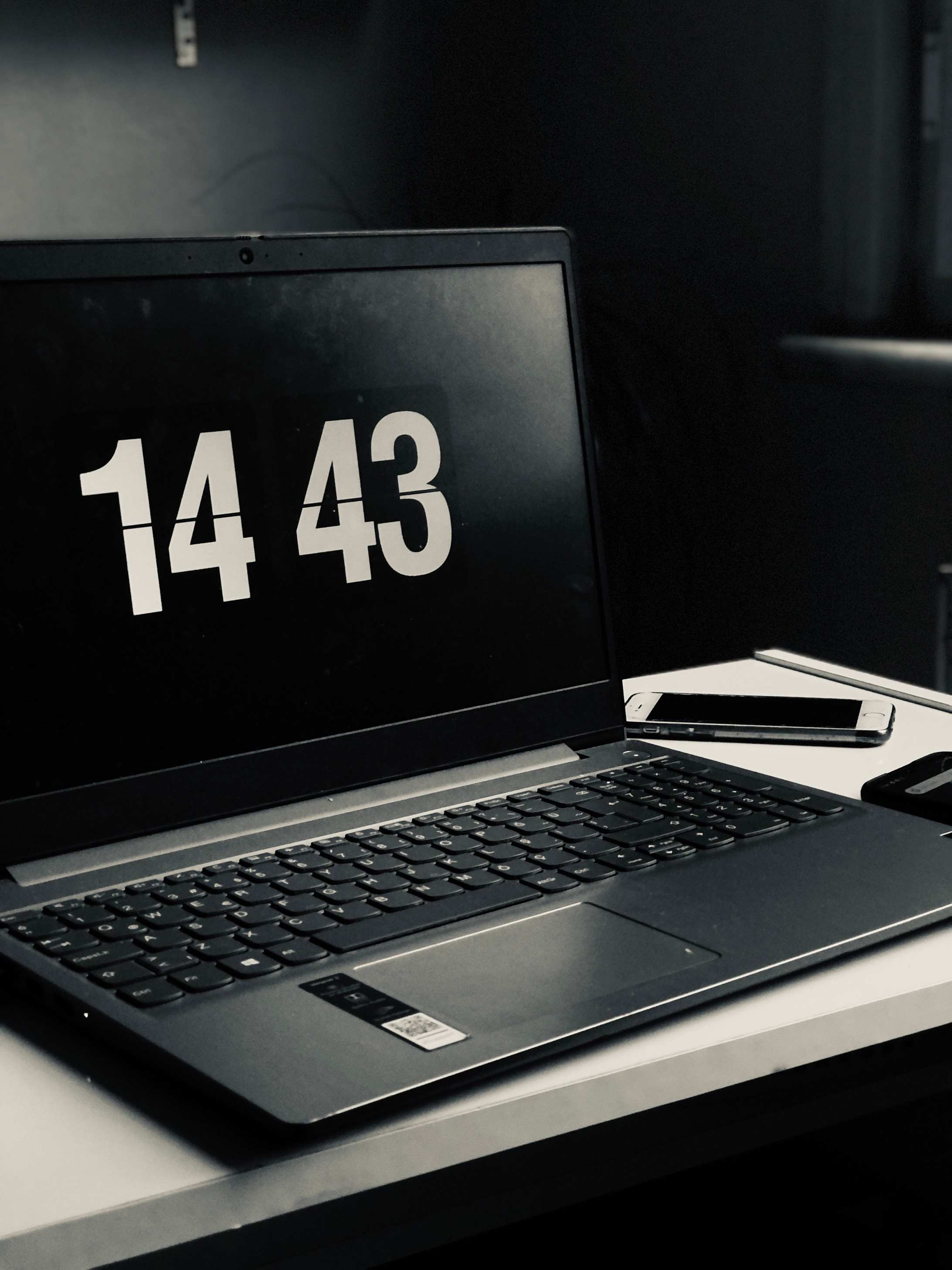 Open laptop on a desk in a quiet office workspace